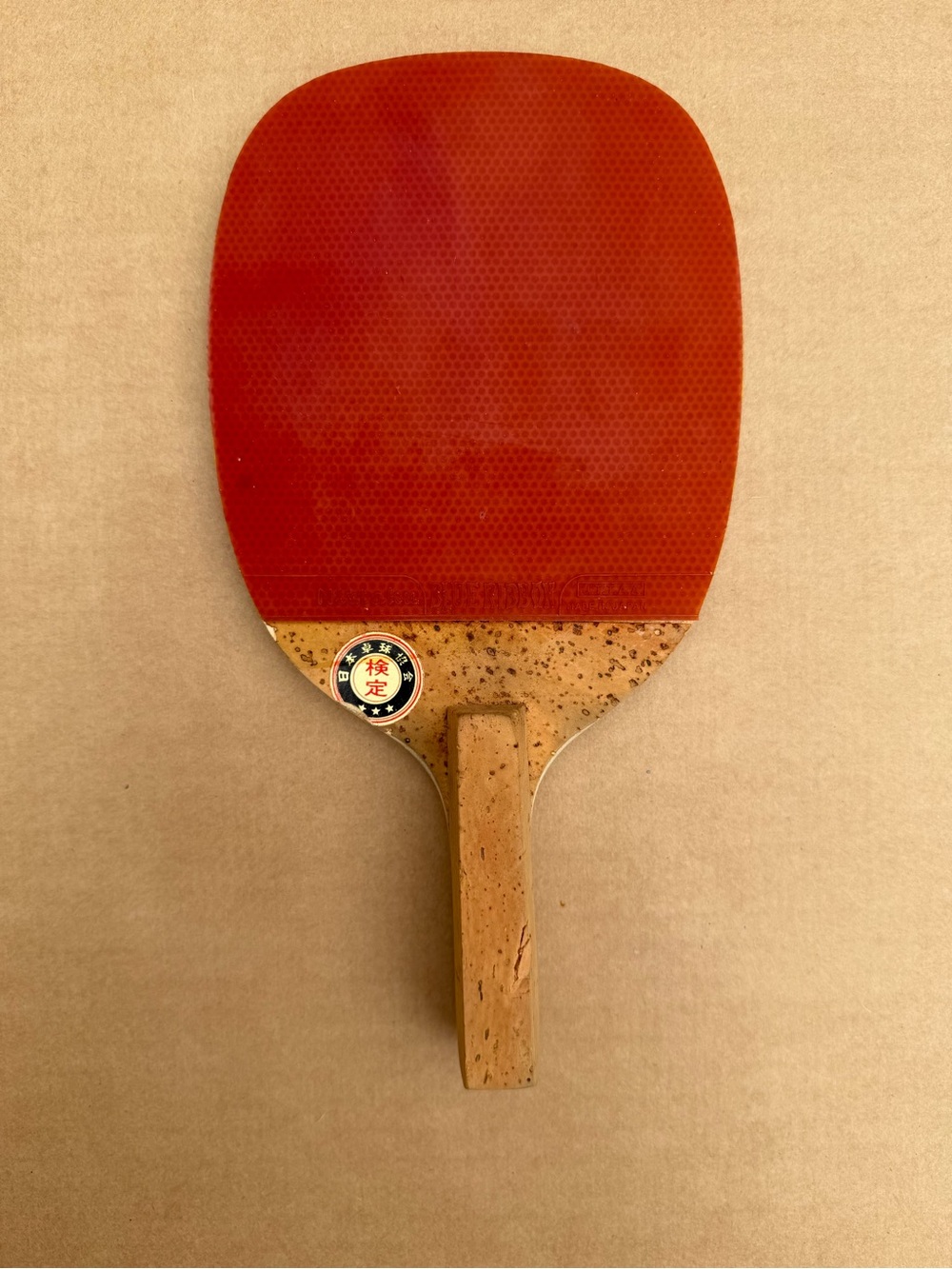 1970s Vintage Nittaku Blue Ribbon Penhold Table Tennis Paddle Japan w/ Case
